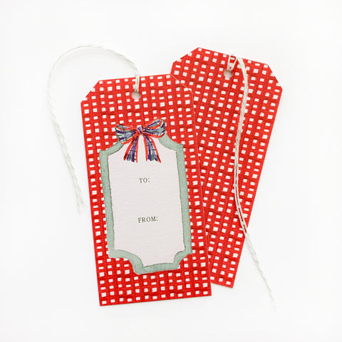 Plaid Bow Holiday Gift Tags