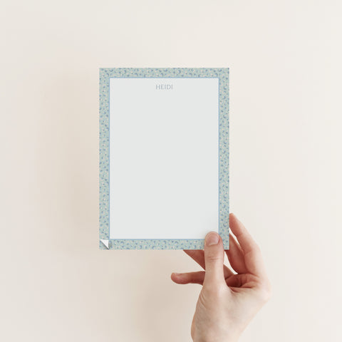 Blue Leopard Border Notepad