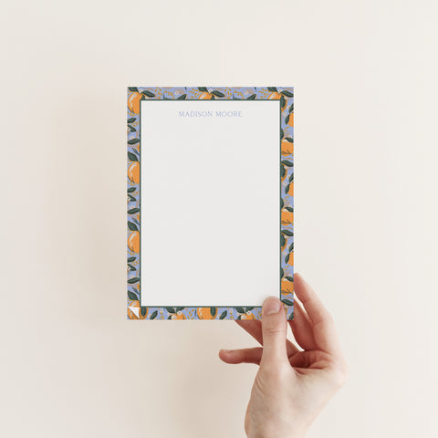 Blue/Orange Citrus Border Notepad