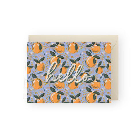 Hello Folded Card Pack (Blue/Orange)