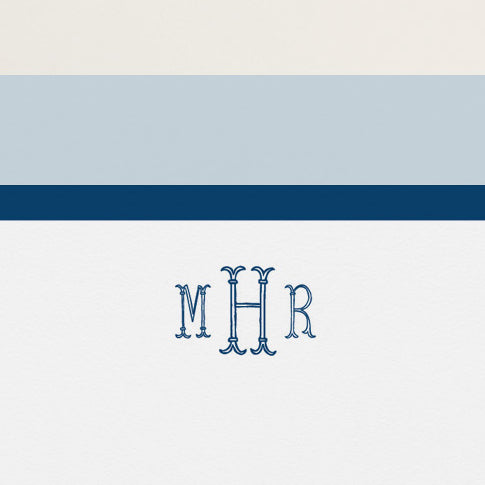 Antique Monogram Stationery (Navy)