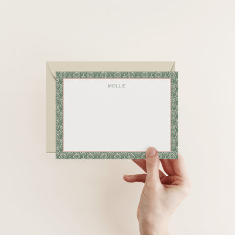 Vintage Green Border Stationery