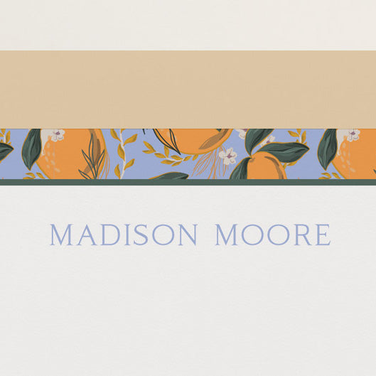 Blue/Orange Citrus Border Stationery